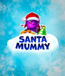  Откройте для себя уникальный слот "Santa Mummy" от Belatra, где Санта-мумия привносит праздничное настроение. На изображении представлена персонаж в образе Санты, окруженная синими морозными узорами. Она напоминает новогоднее веселье и радость. Название игры "Santa Mummy" выделено крупными белыми буквами на снежном фоне.